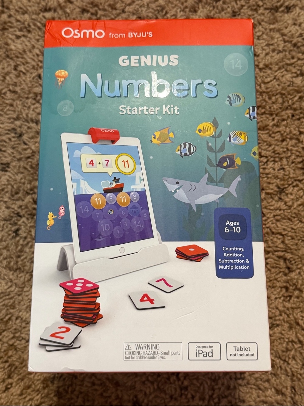 Osmo Genius Numbers Starter Kit for Kids — Teal and Red
